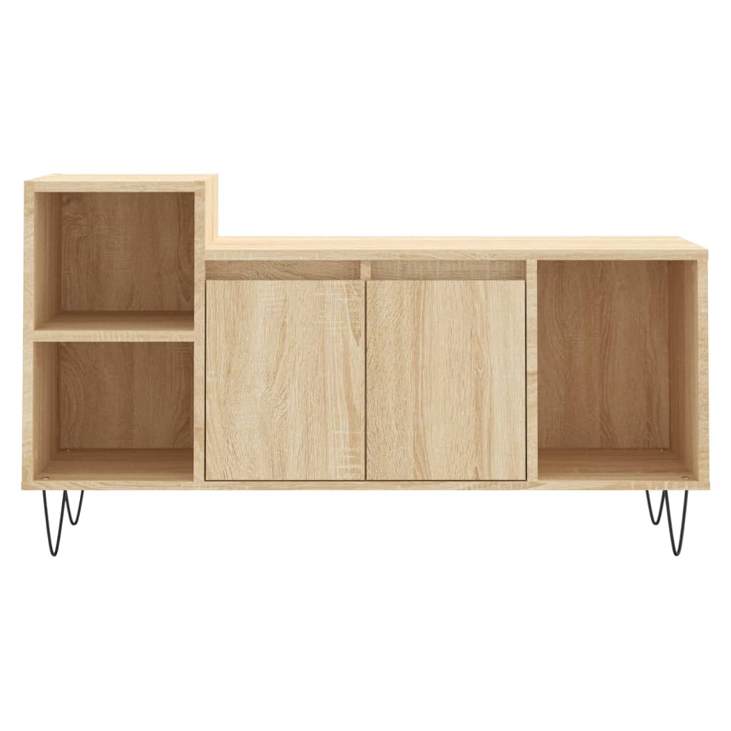 Sonoma tölgyszínű szerelt fa TV-szekrény 100x35x55 cm 5