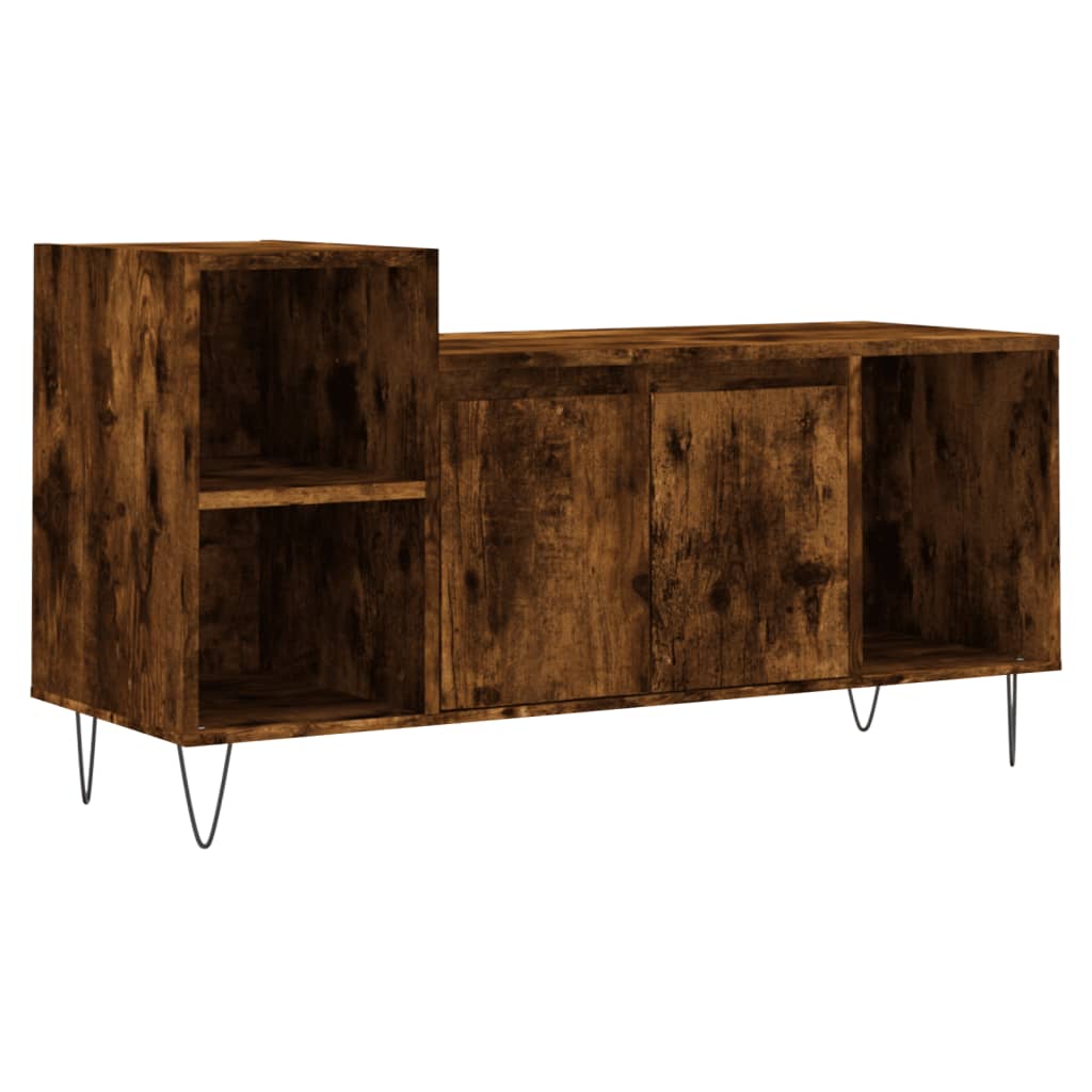 Füstös tölgy színű szerelt fa TV-szekrény 100x35x55 cm 2