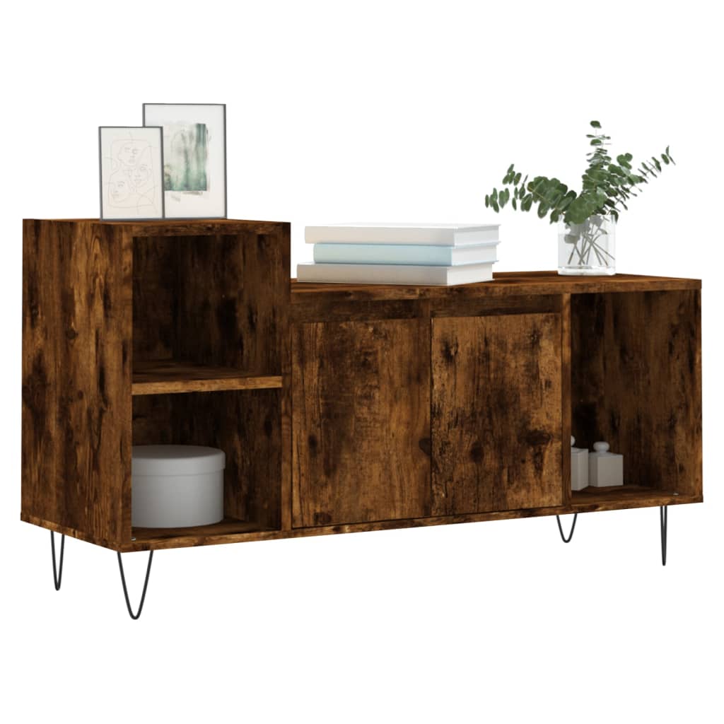 Füstös tölgy színű szerelt fa TV-szekrény 100x35x55 cm 3