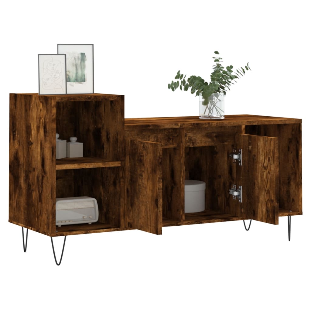 Füstös tölgy színű szerelt fa TV-szekrény 100x35x55 cm 4