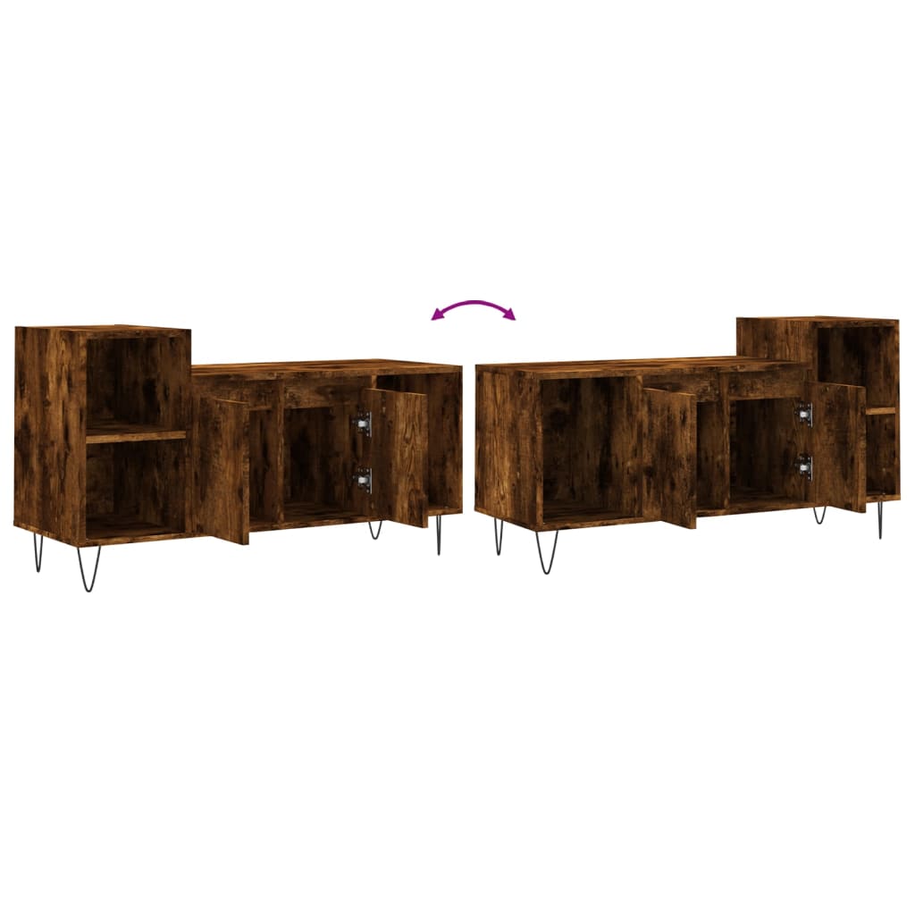 Füstös tölgy színű szerelt fa TV-szekrény 100x35x55 cm 9