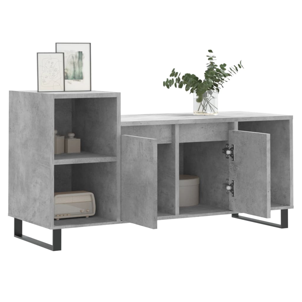 Betonszürke szerelt fa TV-szekrény 100 x 35 x 55 cm 4