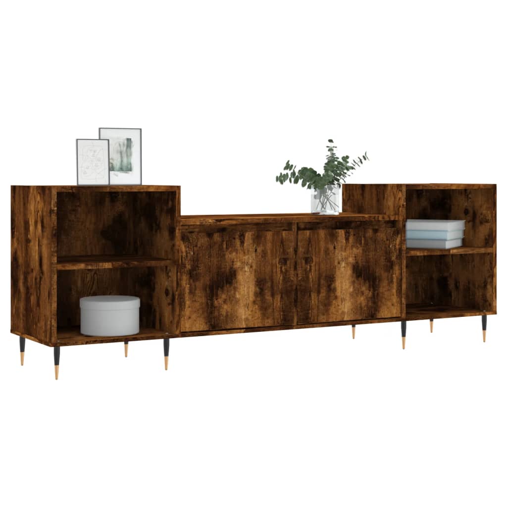 Füstös tölgy színű szerelt fa TV-szekrény 160x35x55 cm 3