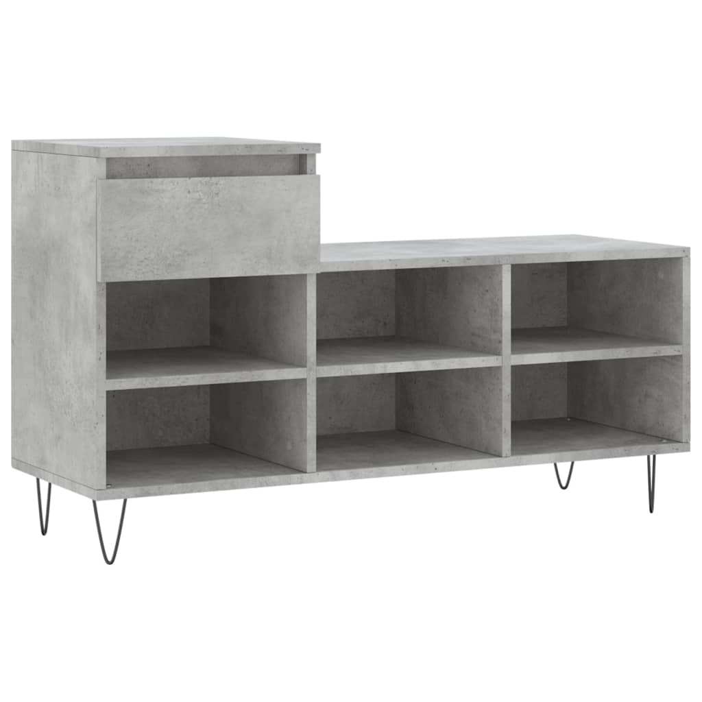 Betonszürke szerelt fa cipőszekrény 102x36x60 cm 2