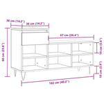Betonszürke szerelt fa cipőszekrény 102x36x60 cm 12