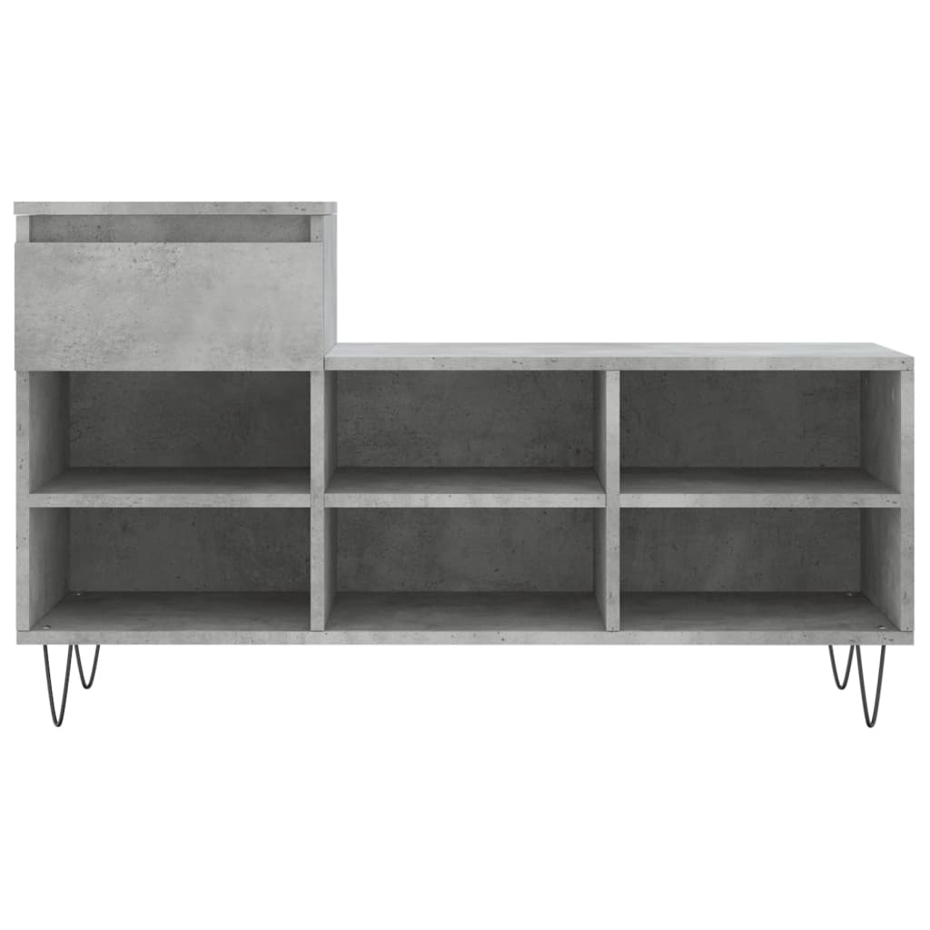 Betonszürke szerelt fa cipőszekrény 102x36x60 cm 5