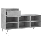 Betonszürke szerelt fa cipőszekrény 102x36x60 cm 6