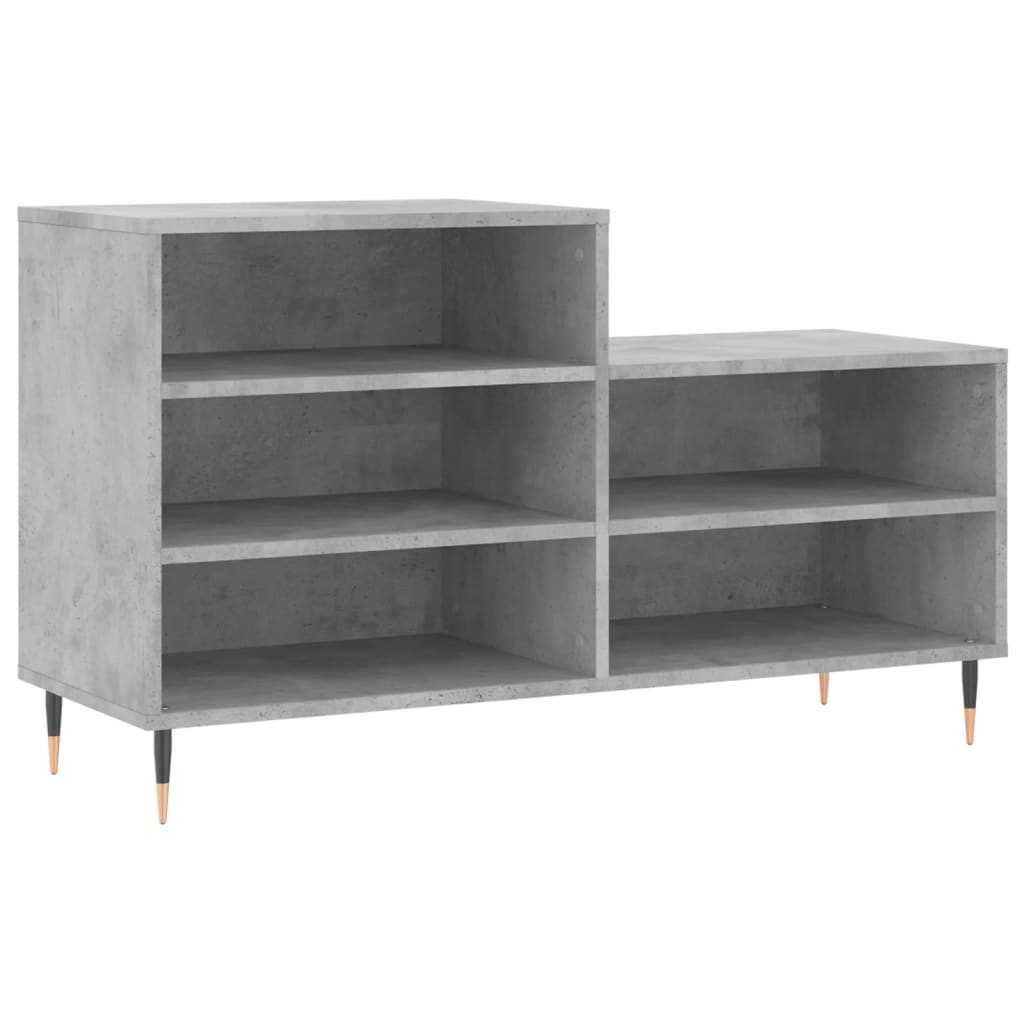 Betonszürke szerelt fa cipőszekrény 102x36x60 cm 2