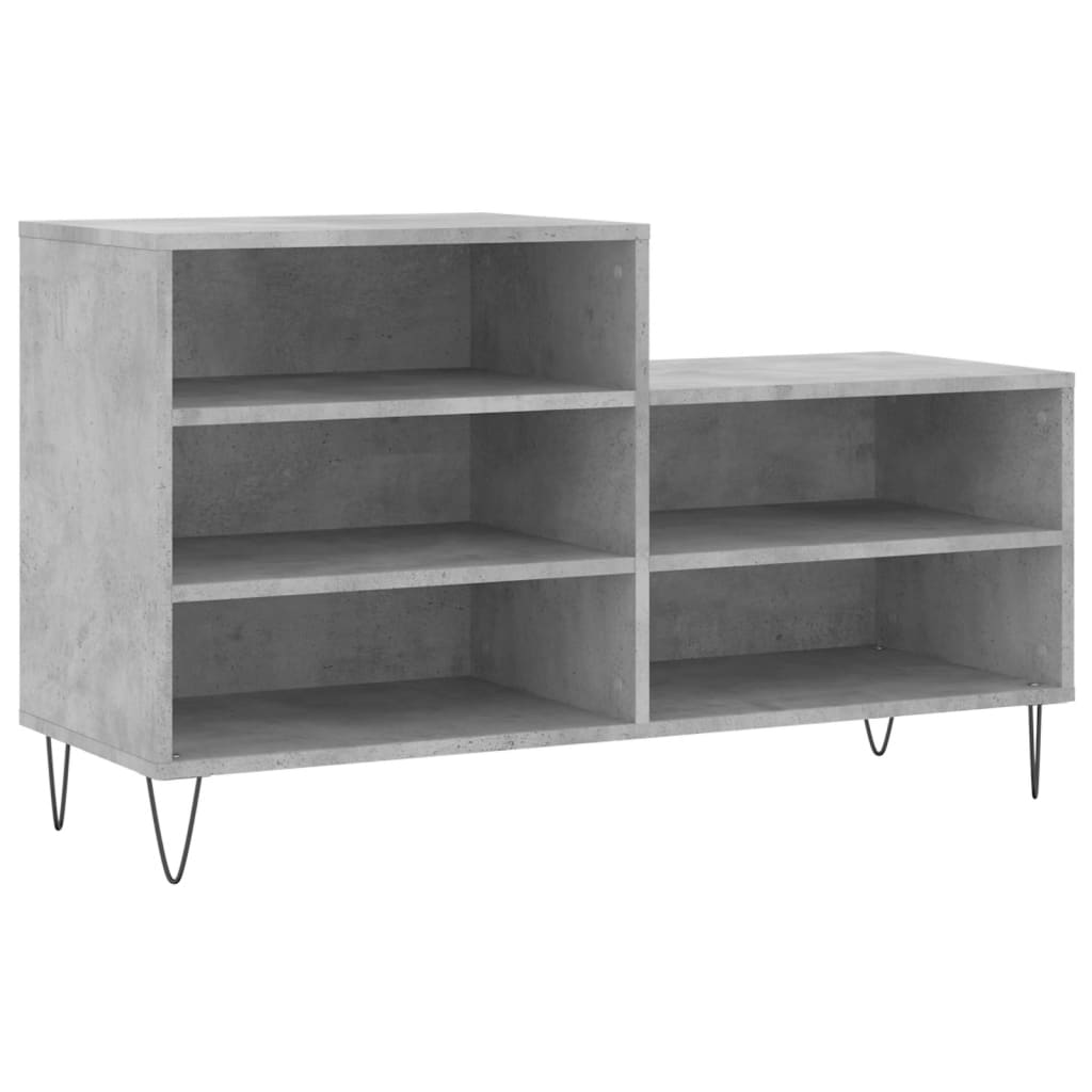 Betonszürke szerelt fa cipőszekrény 102x36x60 cm 2