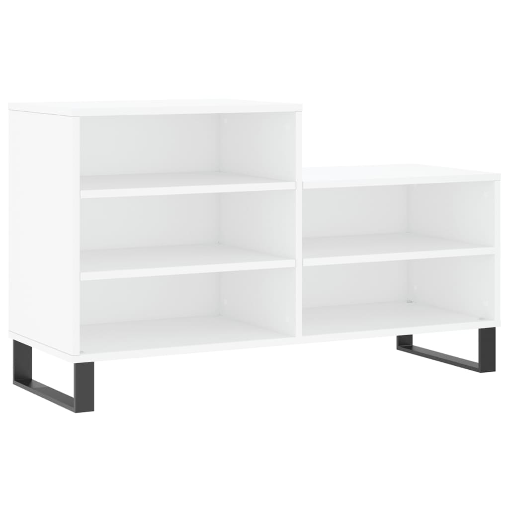 Fehér szerelt fa cipősszekrény 102x36x60 cm 2