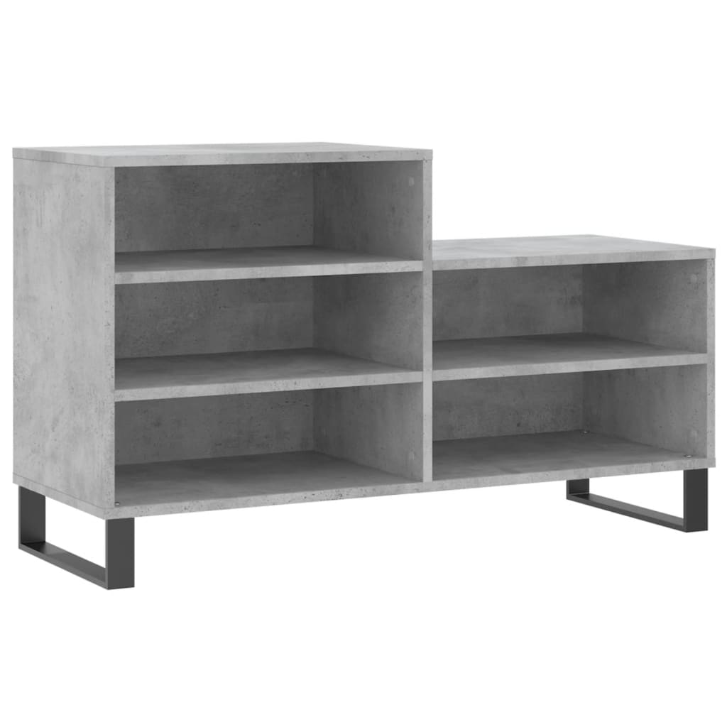 Betonszürke szerelt fa cipőszekrény 102x36x60 cm 2