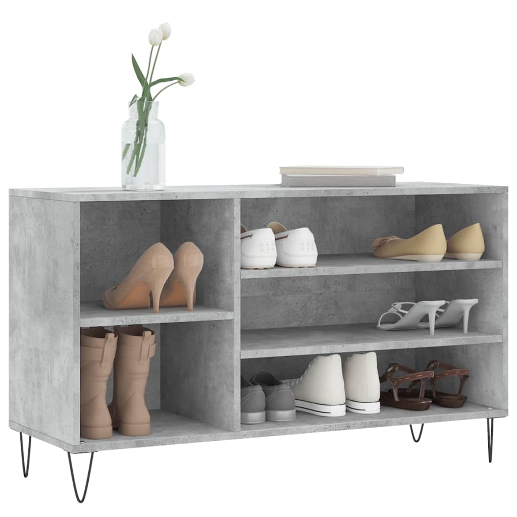 Betonszürke szerelt fa cipőszekrény 102x36x60 cm 3