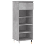 Betonszürke szerelt fa cipőszekrény 40 x 36 x 105 cm 2