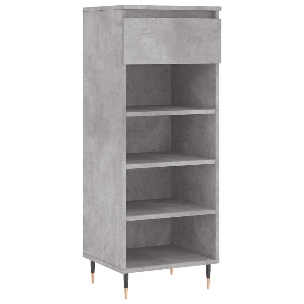 Betonszürke szerelt fa cipőszekrény 40 x 36 x 105 cm 2