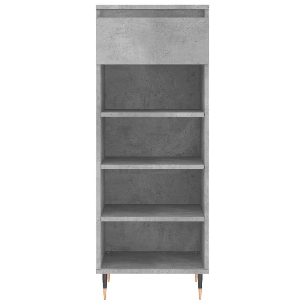Betonszürke szerelt fa cipőszekrény 40 x 36 x 105 cm 5