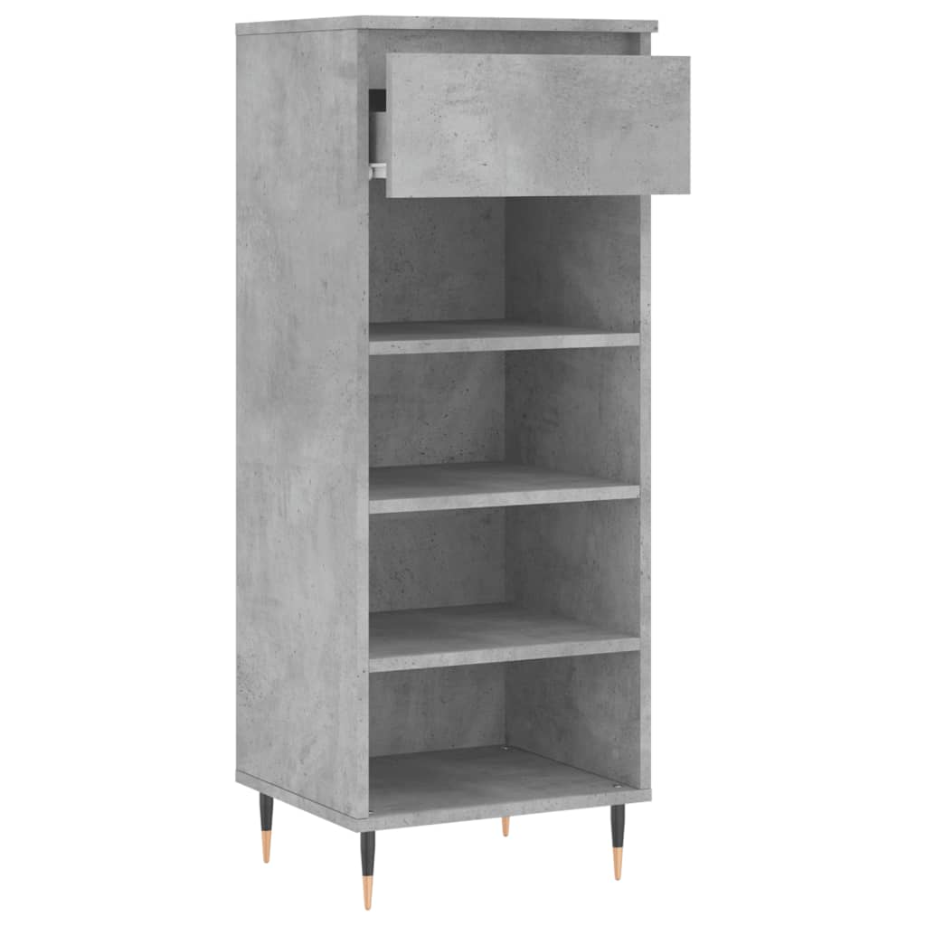 Betonszürke szerelt fa cipőszekrény 40 x 36 x 105 cm 6
