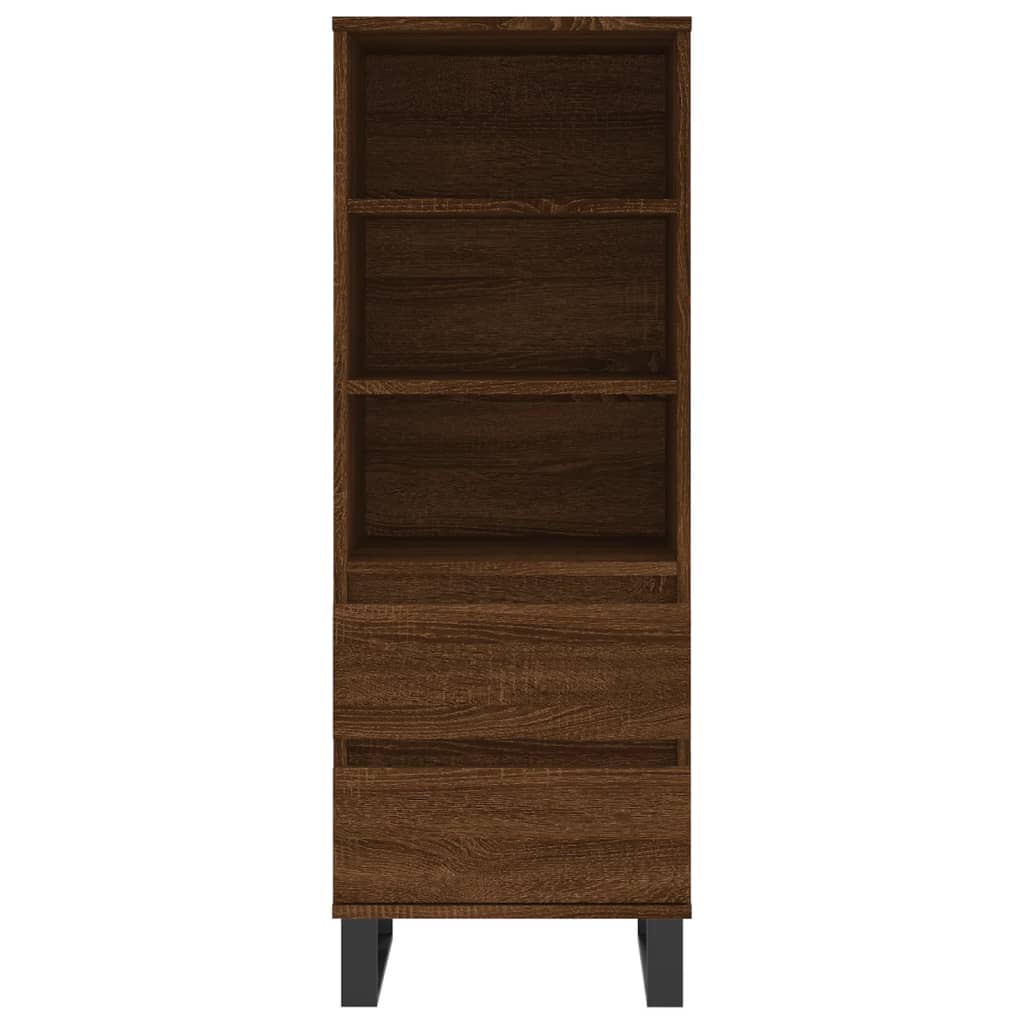 Barna tölgyszínű szerelt fa magasszekrény 40 x 36 x 110 cm 5