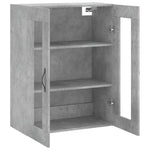 Betonszürke szerelt fa fali szekrény 69,5 x 34 x 90 cm 6