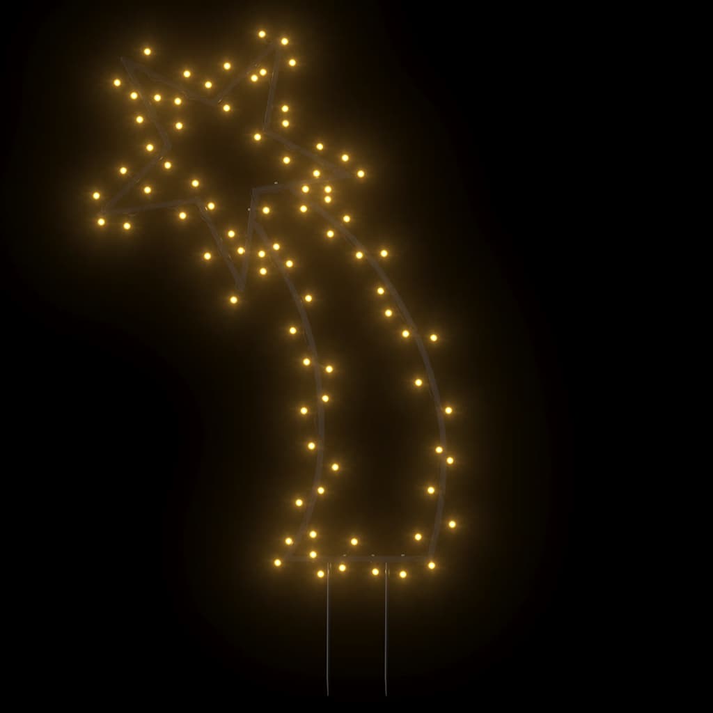 Karácsonyi hullócsillag fénydekoráció cövekkel 80 LED 62 cm 3