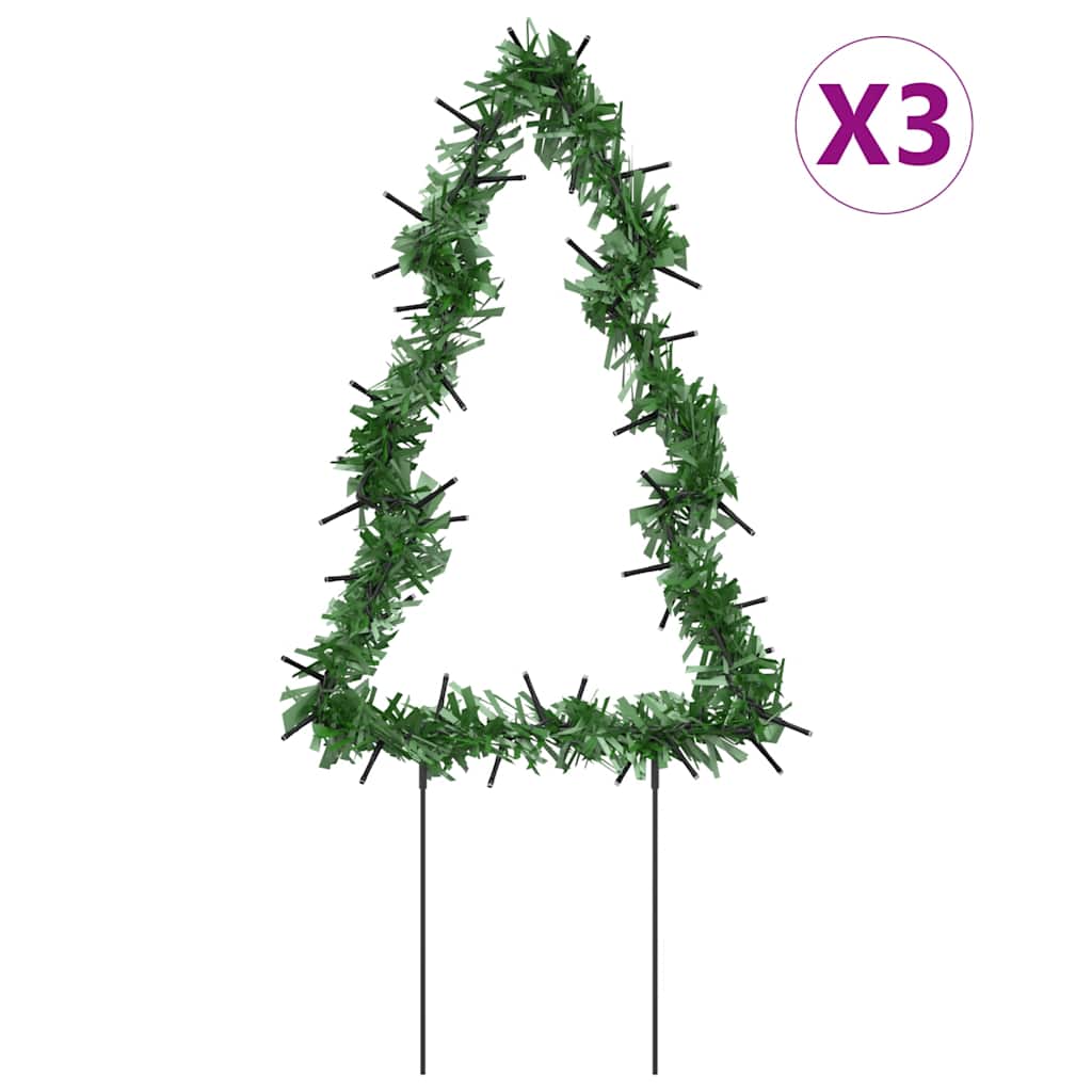 Karácsonyfa fénydekoráció 3 db cövekkel 50 LED 30 cm 2