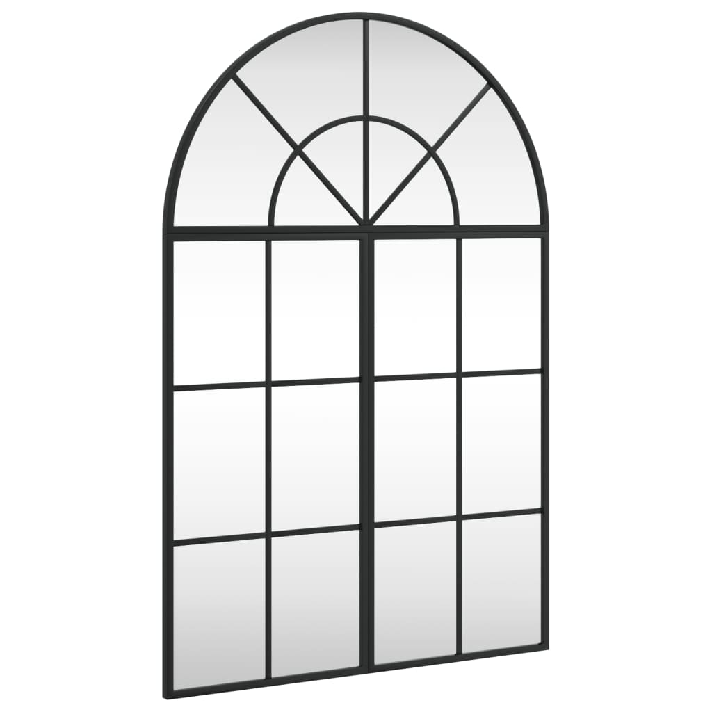 Fekete ívelt vas fali tükör 60x90 cm 2