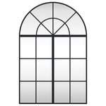 Fekete ívelt vas fali tükör 60x90 cm 3