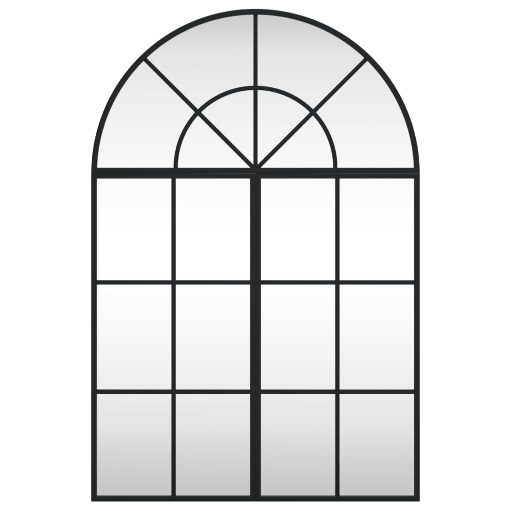 Fekete ívelt vas fali tükör 60x90 cm 3
