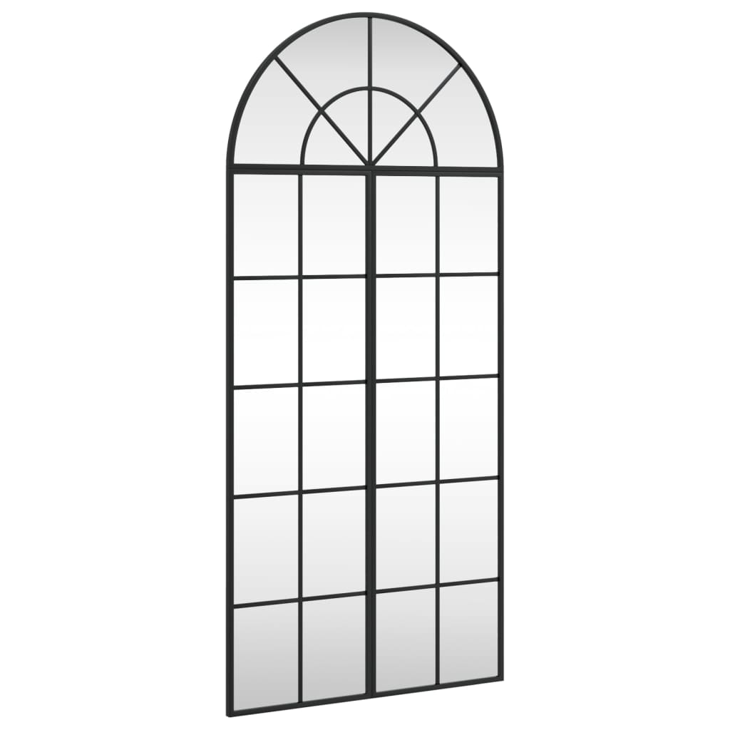 Fekete ívelt vas fali tükör 60x130 cm 2