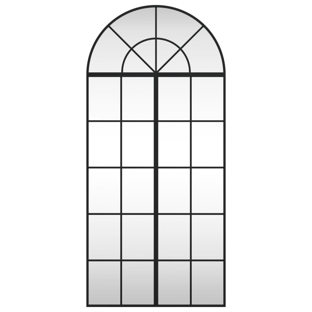 Fekete ívelt vas fali tükör 60x130 cm 3