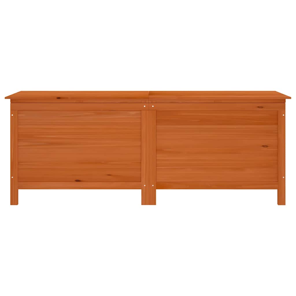 Barna tömör fenyőfa kerti tárolóláda 150 x 50 x 56,5 cm 4