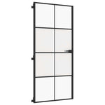 Fekete edzett üveg és alumínium vékony beltéri ajtó 93x201,5 cm 4