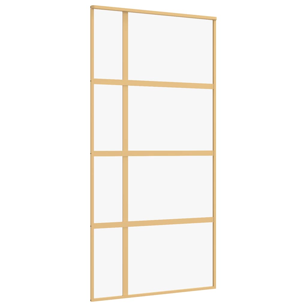 Aranyszínű átlátszó ESG üveg és alumínium tolóajtó 102,5x205 cm 2