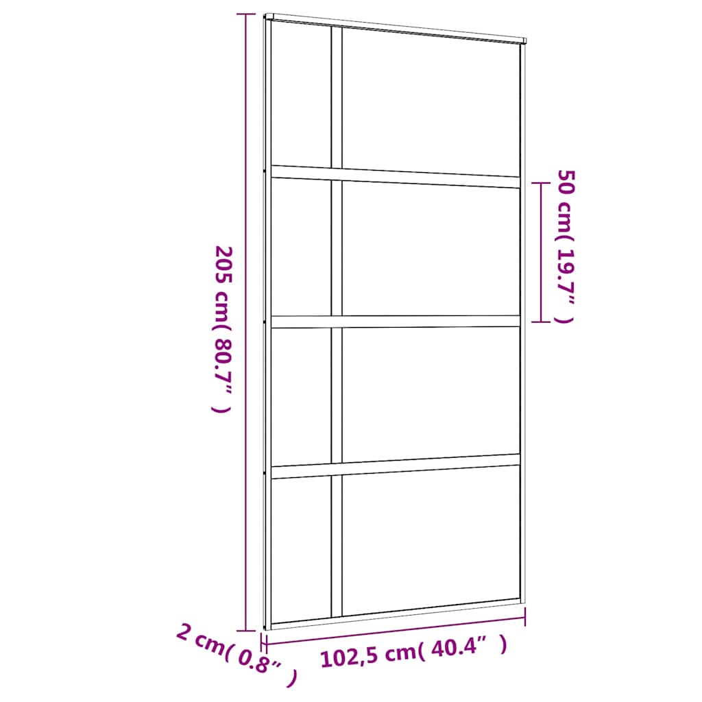 Aranyszínű átlátszó ESG üveg és alumínium tolóajtó 102,5x205 cm 9