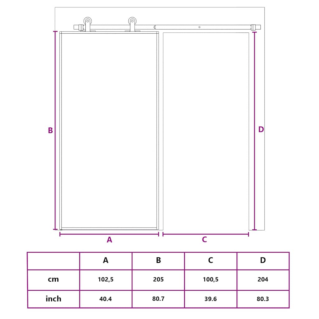 Aranyszínű átlátszó ESG üveg és alumínium tolóajtó 102,5x205 cm 10