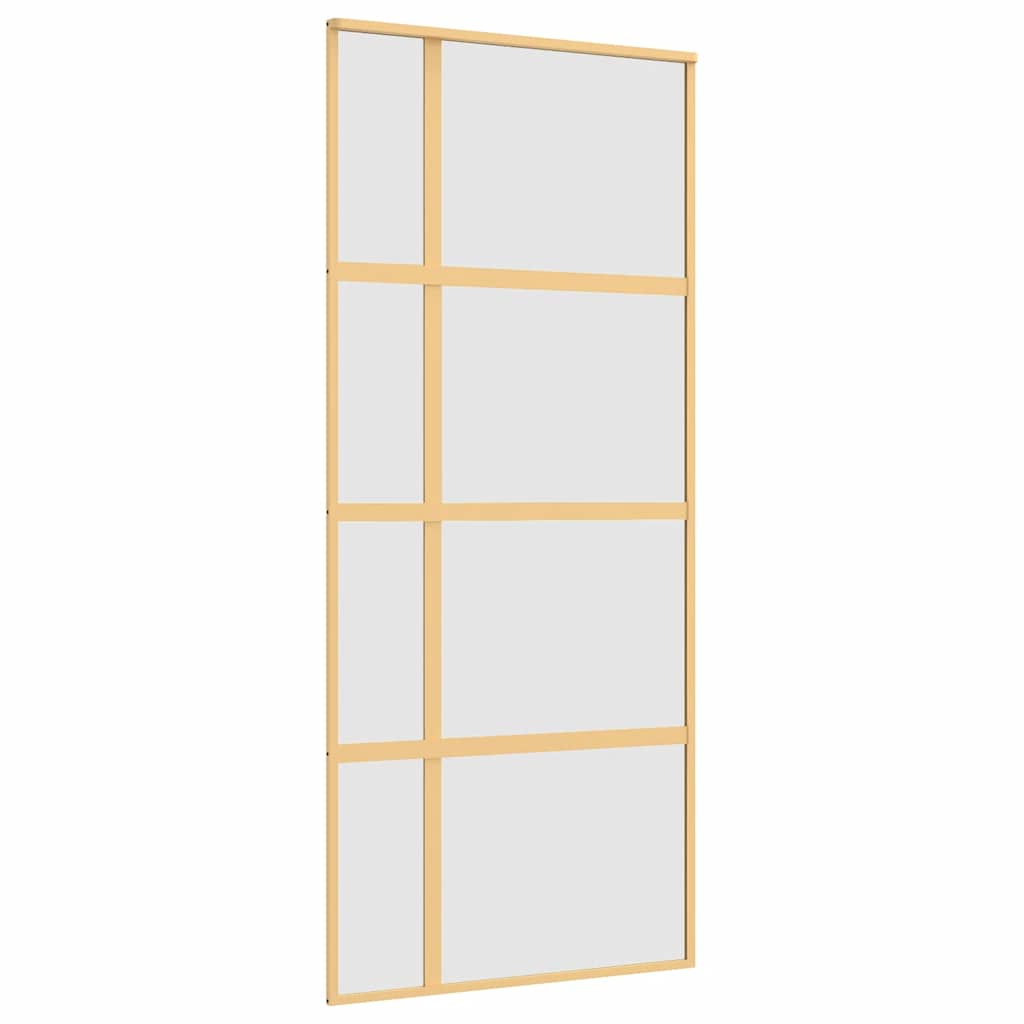 Aranyszínű ESG tejüveg és alumínium tolóajtó 90 x 205 cm 2