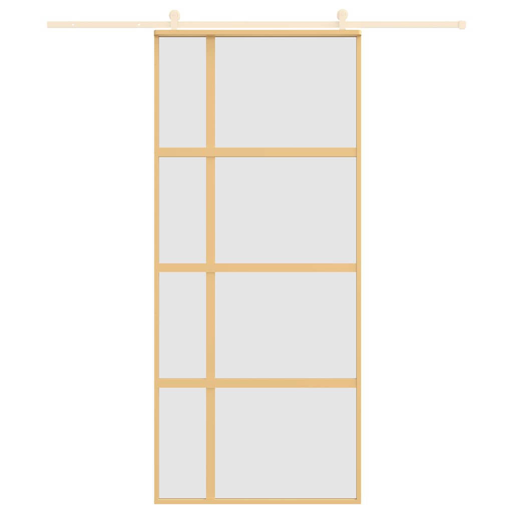 Aranyszínű ESG tejüveg és alumínium tolóajtó 90 x 205 cm 3