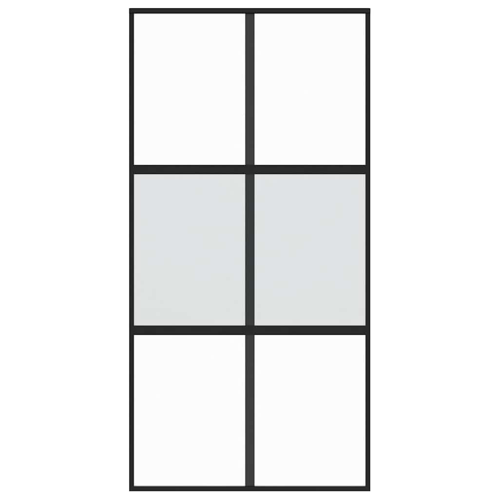Fekete edzett üveg és alumínium tolóajtó 102,5 x 205 cm 3