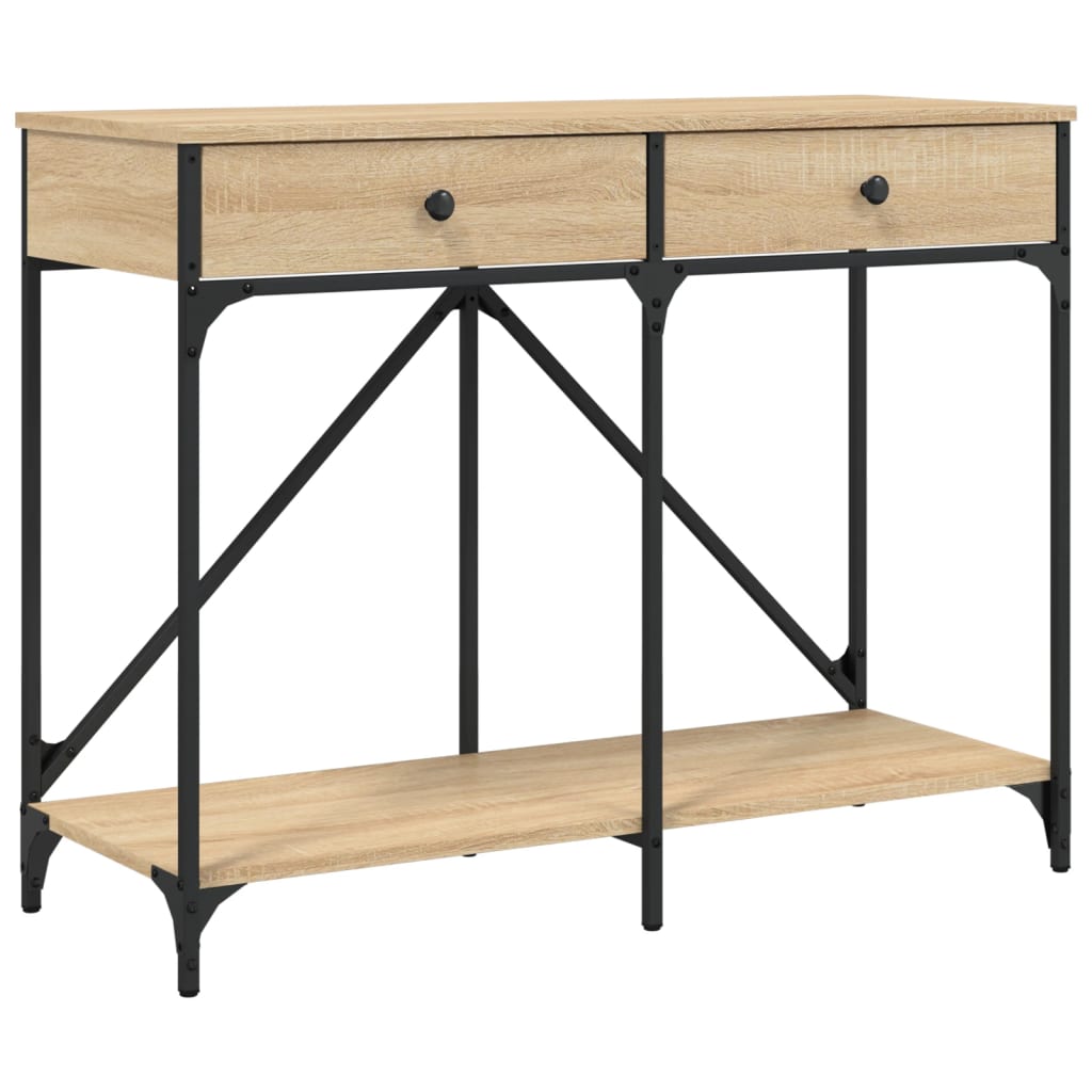 Sonoma tölgy színű szerelt fa dohányzóasztal 100 x 39 x 78,5 cm 2