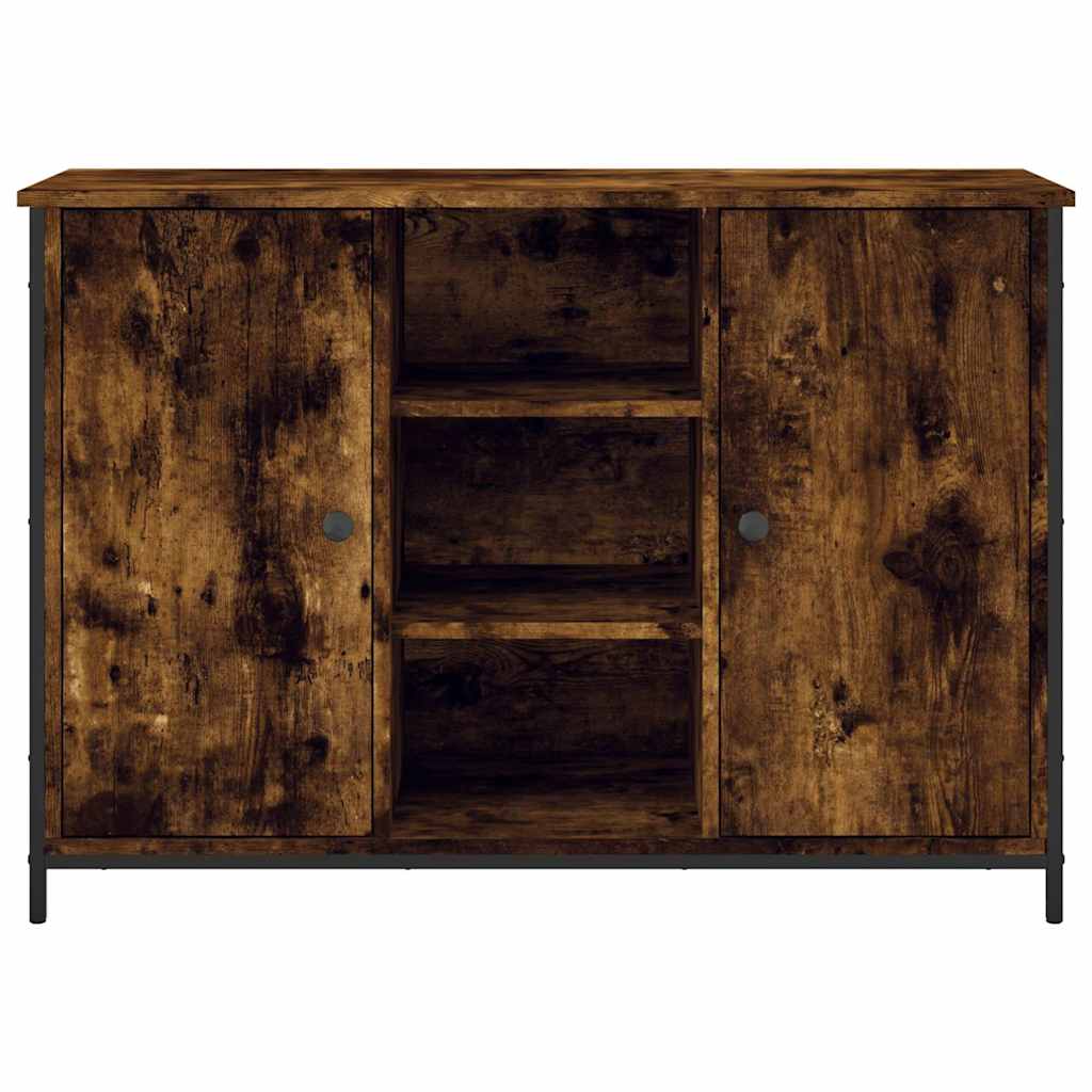 Füstös tölgy színű szerelt fa tálalószekrény 100 x 35 x 70 cm 6