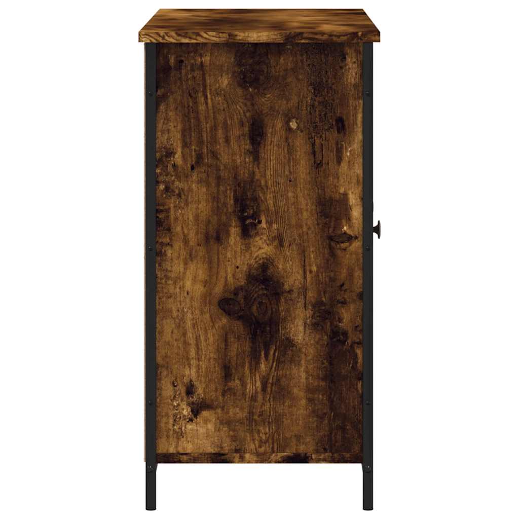 Füstös tölgy színű szerelt fa tálalószekrény 100 x 35 x 70 cm 7