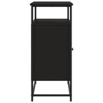 Fekete szerelt fa tálalószekrény 100 x 35 x 80 cm 7