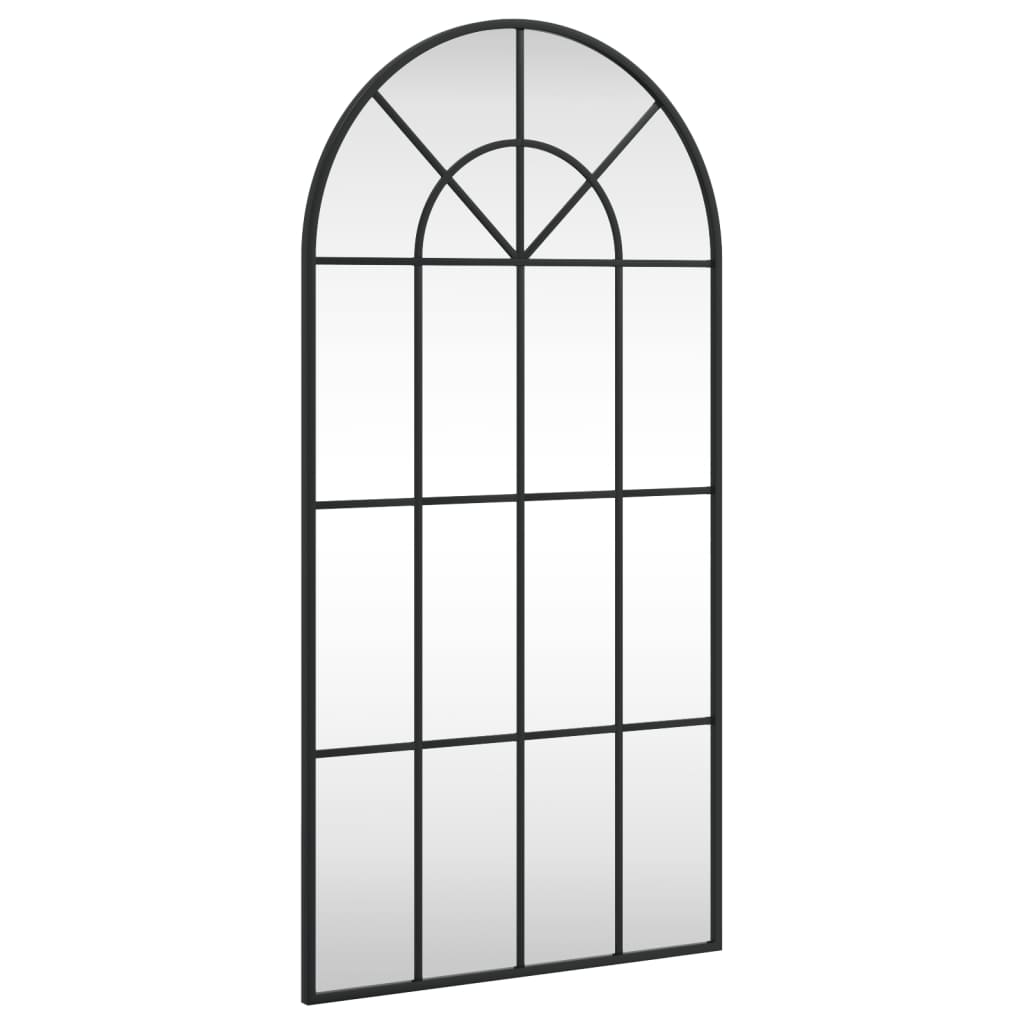 Fekete ívelt vas fali tükör 50 x 100 cm 2