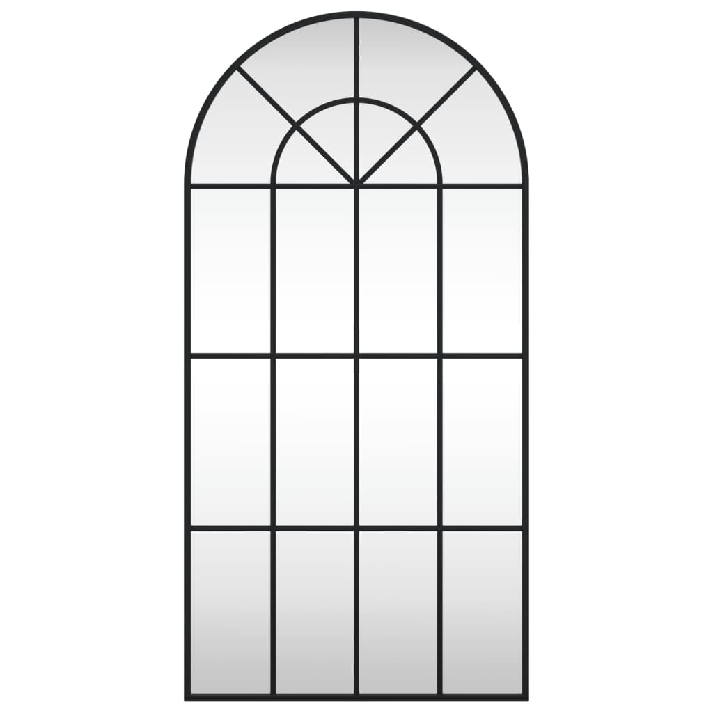 Fekete ívelt vas fali tükör 50 x 100 cm 3