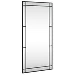 Fekete téglalap alakú vas fali tükör 50 x 100 cm 2