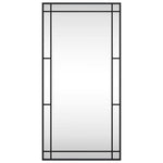 Fekete téglalap alakú vas fali tükör 50 x 100 cm 3