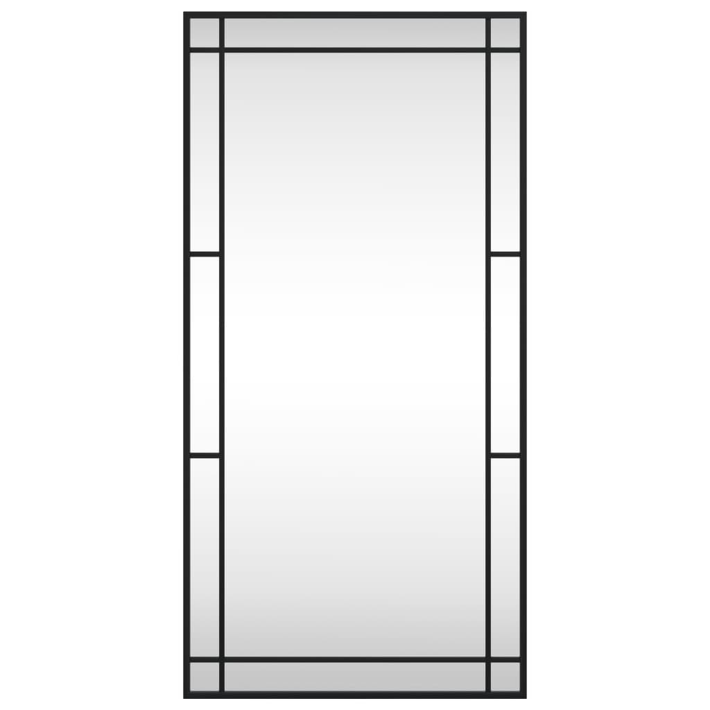 Fekete téglalap alakú vas fali tükör 50 x 100 cm 3