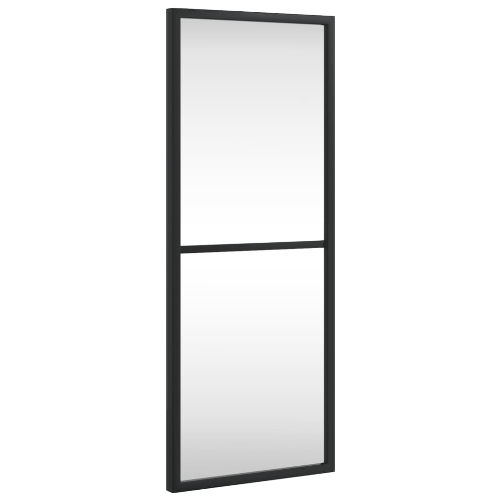 Fekete téglalap alakú vas fali tükör 20 x 50 cm 2