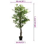 Zöld mű fikusz fa 630 levéllel 120 cm 5