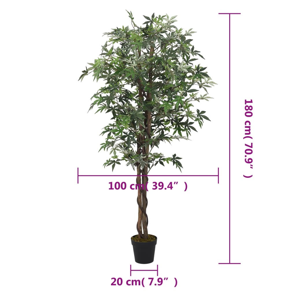 Zöld mű juharfa 672 levéllel 180 cm 5