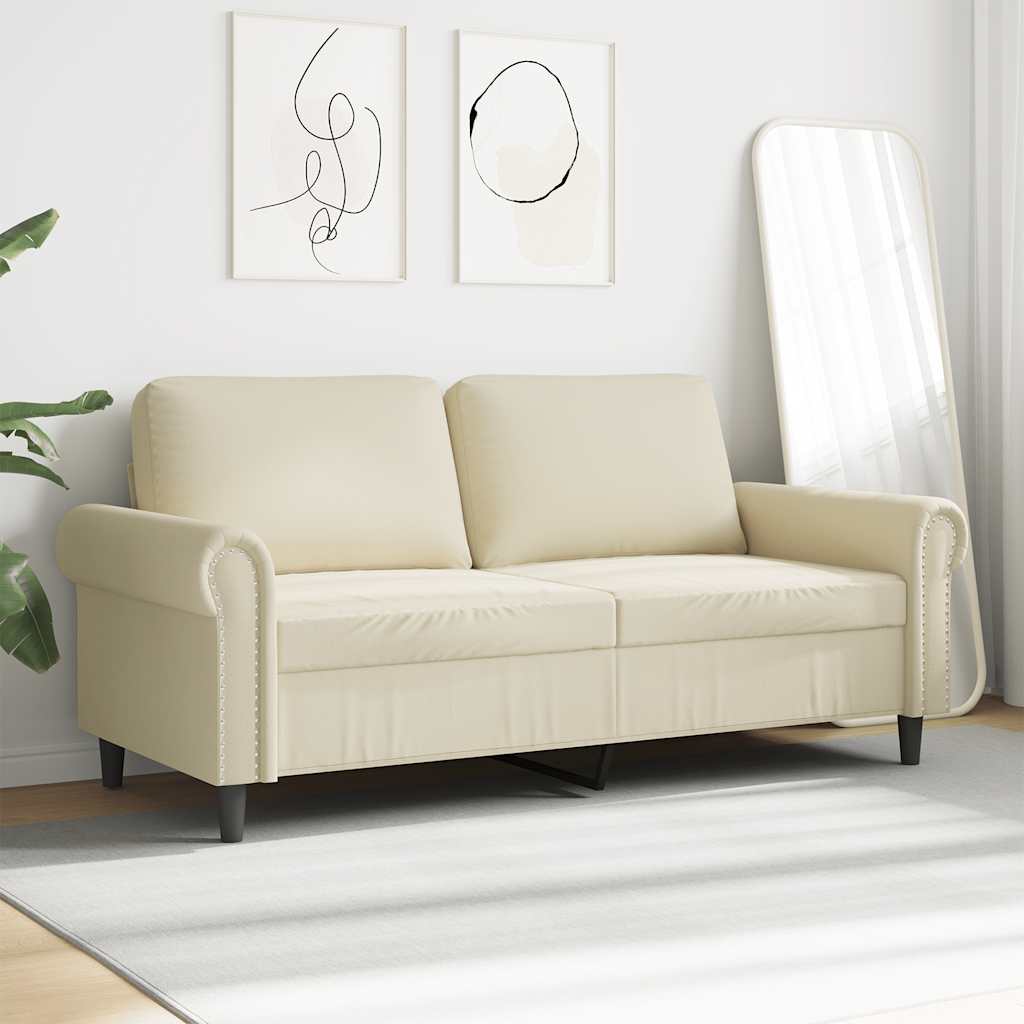 2 személyes krémszínű műbőr kanapé 140 cm 3